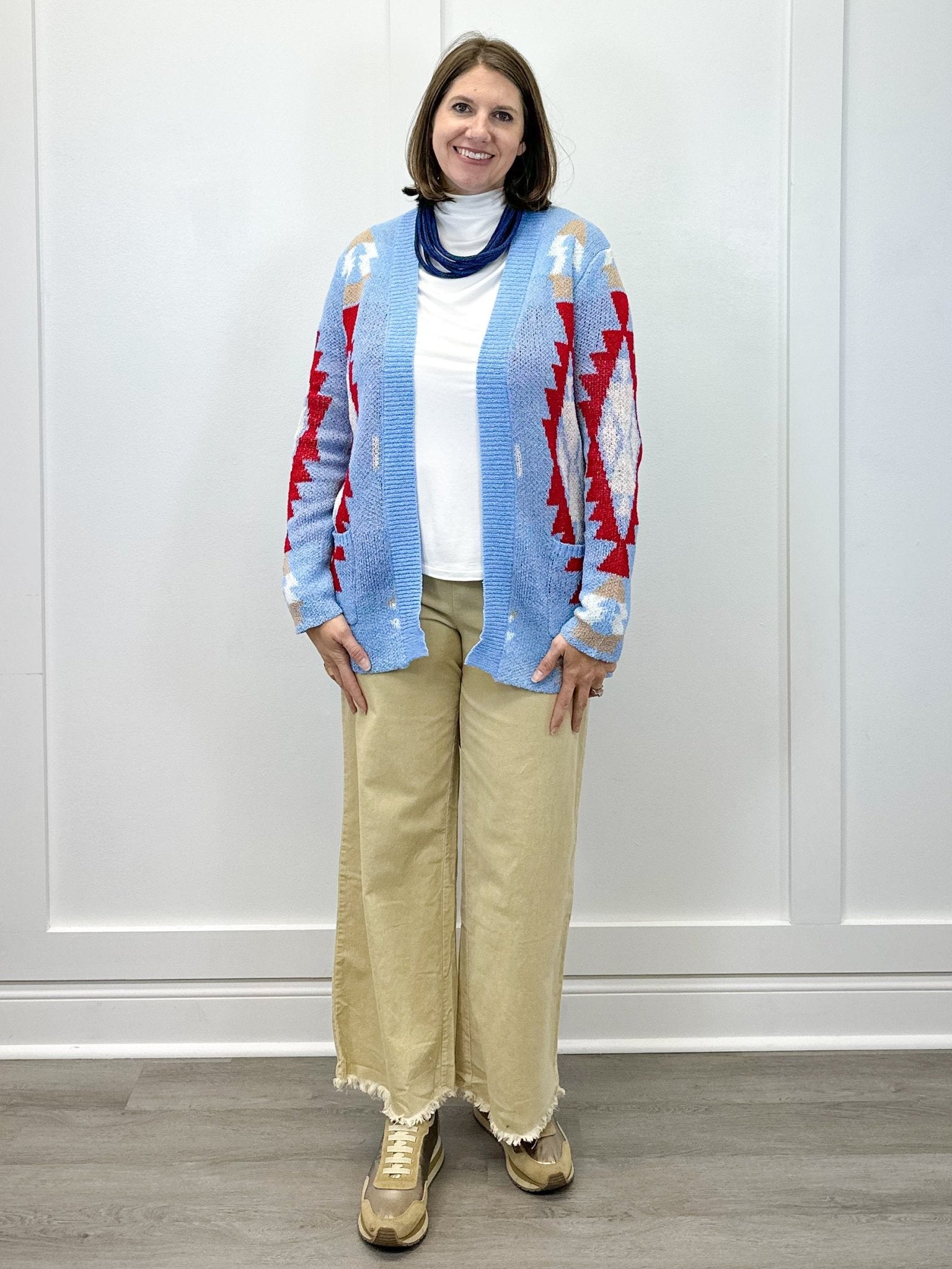 Diamond Skies Cardigan - Sky Blue Sweaters Umgee