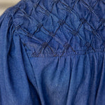 Olivia Textured Yoke Top - Blue Denim Tops VOY