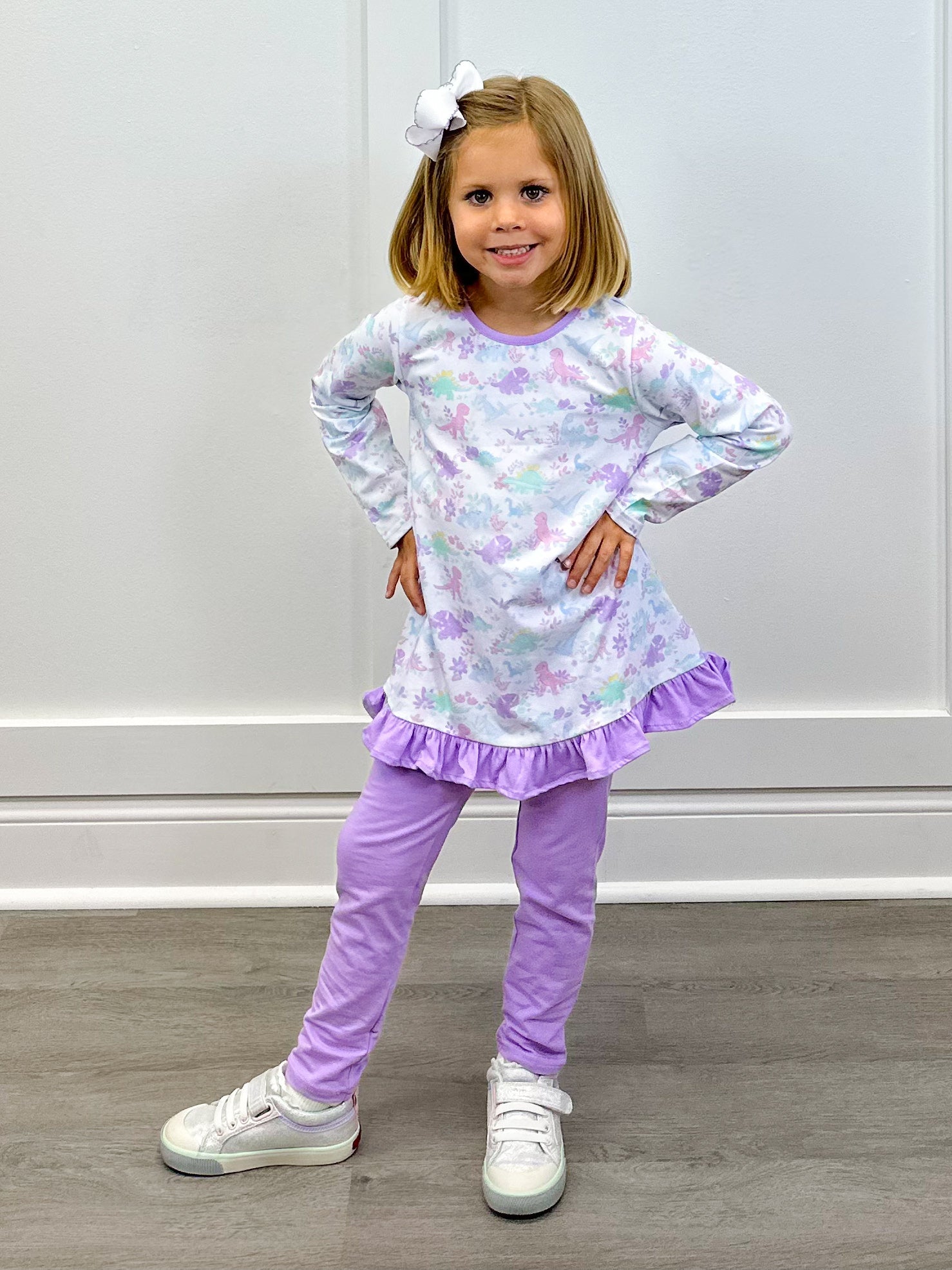 Dino Adventures Ruffle Pant Set Girls Sets Trotter Street Kids