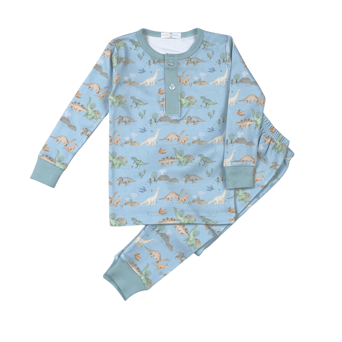 Dino Friends Pima Two Piece Loungewear - Sugar Babies Children's Boutique/Meg's Shoppe