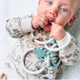 Dino Rings Silicone Teether: Blue/Green Baby Accessories Calla & Friends