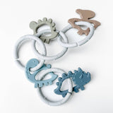 Dino Rings Silicone Teether: Blue/Green Baby Accessories Calla & Friends