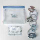 Dino Rings Silicone Teether: Blue/Green Baby Accessories Calla & Friends