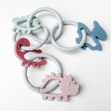 Dino Rings Silicone Teether: Pink Baby Accessories Calla & Friends