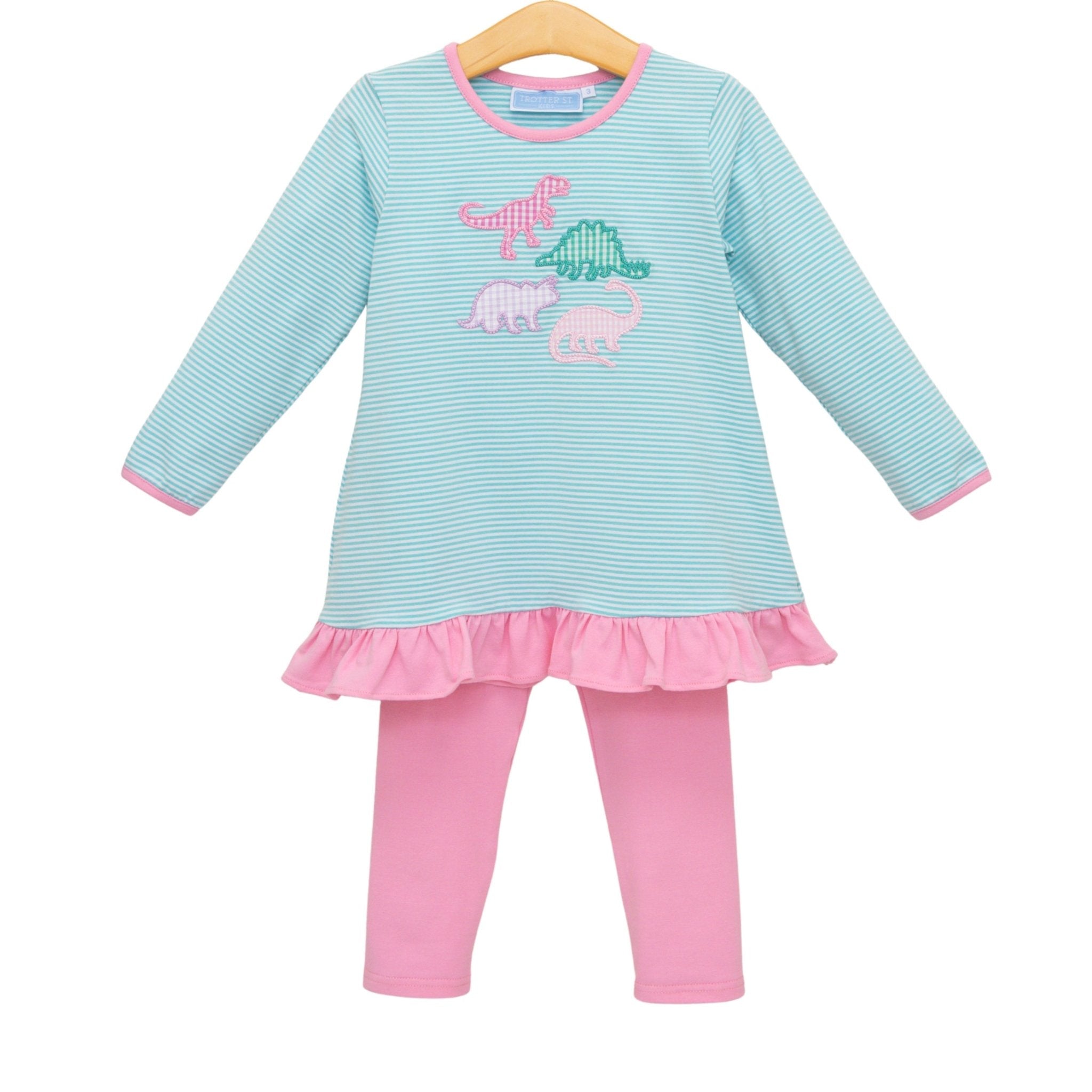 Dino Ruffle Pant Set Girls Sets Trotter Street Kids