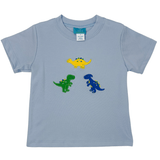 Dinosaurs Knit T-Shirt - Lt. Blue Boys Tees Claire & Charlie