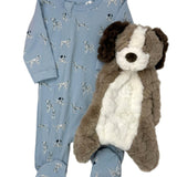 Dogs on Skyride Cotton-Modal Zipper Footie Baby Sleepwear Coccoli