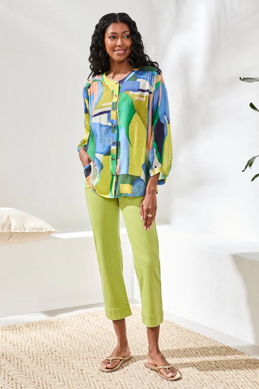Dolman Sleeve Wide Blouse - Mojito