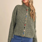 Dotted Delight Cardigan - Black Lime Sweaters &Merci