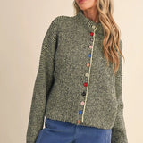 Dotted Delight Cardigan - Black Lime Sweaters &Merci