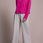 Double Knit Collared Sweater Cardigan - Pink Flambe Sweaters Tribal