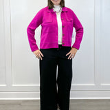 Double Knit Collared Sweater Cardigan - Pink Flambe Sweaters Tribal