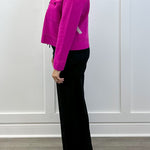 Double Knit Collared Sweater Cardigan - Pink Flambe Sweaters Tribal