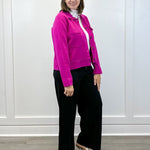 Double Knit Collared Sweater Cardigan - Pink Flambe Sweaters Tribal