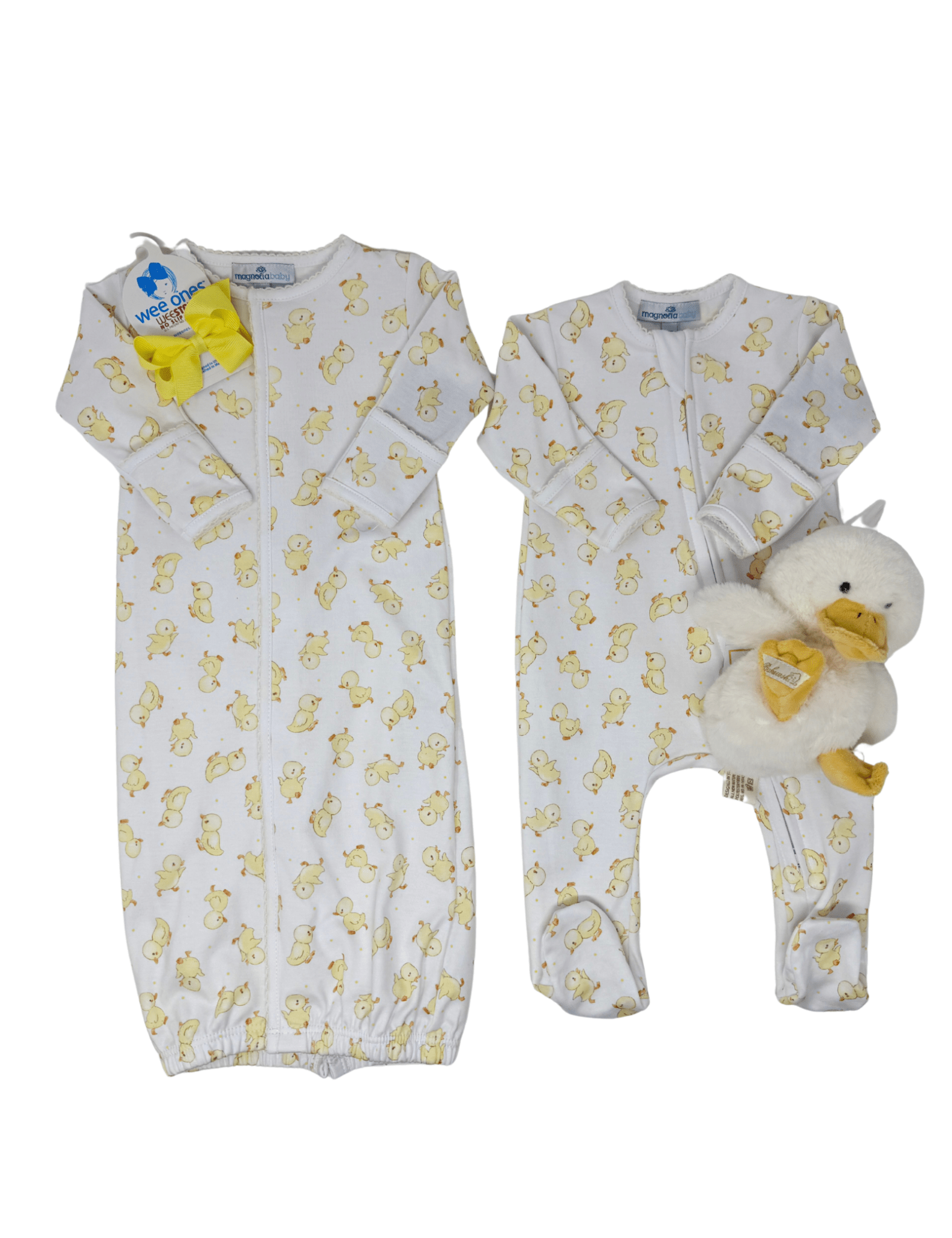 Downy Ducklings Print Zip Footie - Sugar Babies Children's Boutique/Meg's Shoppe