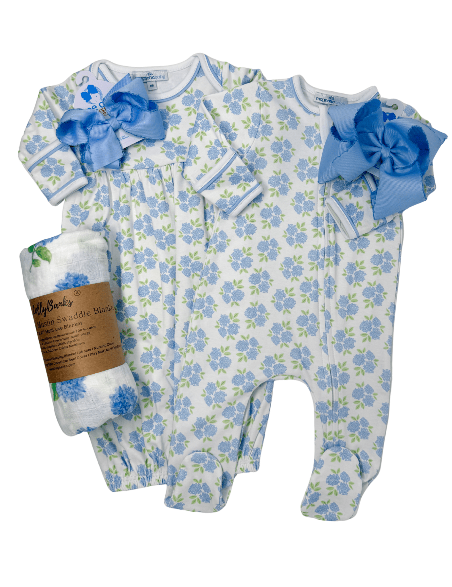 Dreamy Hydrangeas Print Gathered Gown - Sugar Babies Children's Boutique/Meg's Shoppe