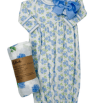 Dreamy Hydrangeas Print Gathered Gown - Sugar Babies Children's Boutique/Meg's Shoppe