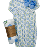 Dreamy Hydrangeas Print Gathered Gown - Sugar Babies Children's Boutique/Meg's Shoppe