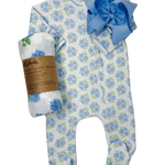 Dreamy Hydrangeas Print Zip Footie - Sugar Babies Children's Boutique/Meg's Shoppe