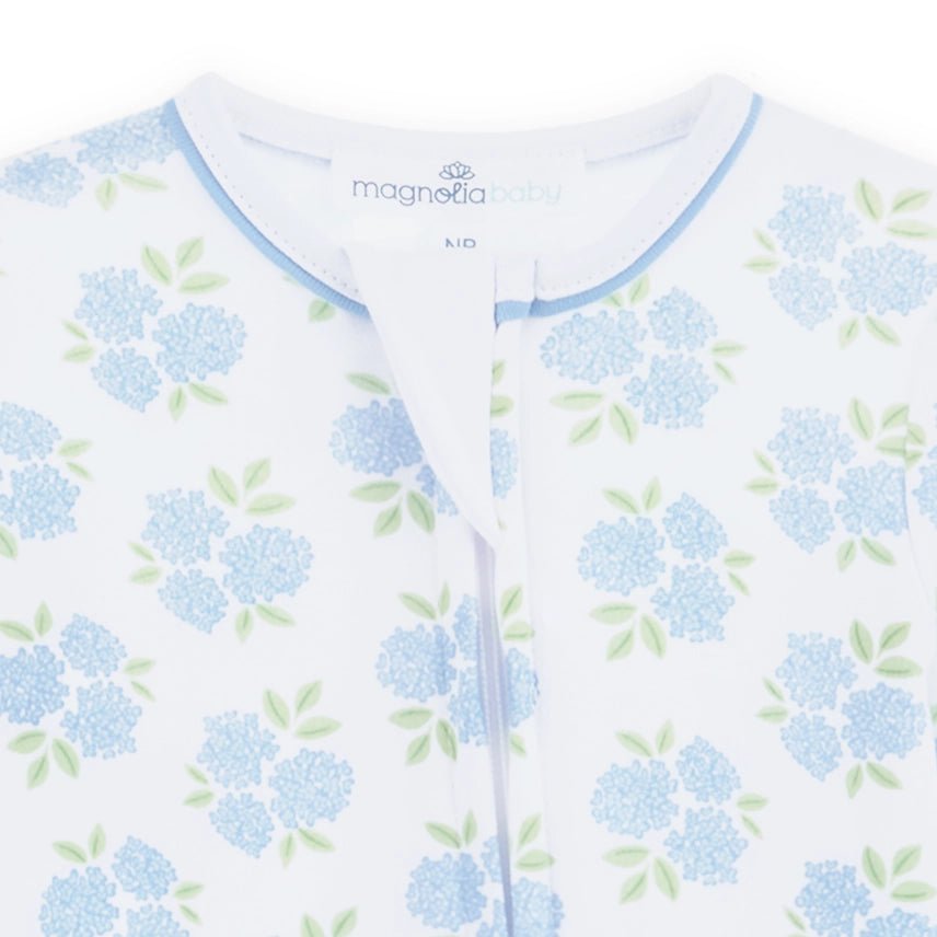 Dreamy Hydrangeas Print Zip Footie - Sugar Babies Children's Boutique/Meg's Shoppe
