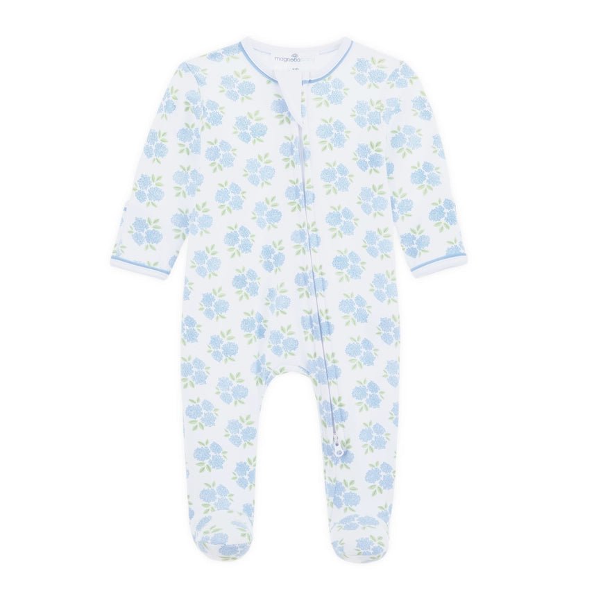Dreamy Hydrangeas Print Zip Footie - Sugar Babies Children's Boutique/Meg's Shoppe