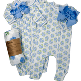 Dreamy Hydrangeas Print Zip Footie - Sugar Babies Children's Boutique/Meg's Shoppe