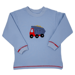 Dump Truck Crewneck Sweatshirt - Sky Blue Boys Sweaters + Sweatshirts Luigi