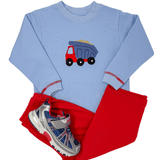 Dump Truck Crewneck Sweatshirt - Sky Blue Boys Sweaters + Sweatshirts Luigi
