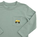 Dump Truck L/S Pocket Tee Boys Tees Itsy Bitsy