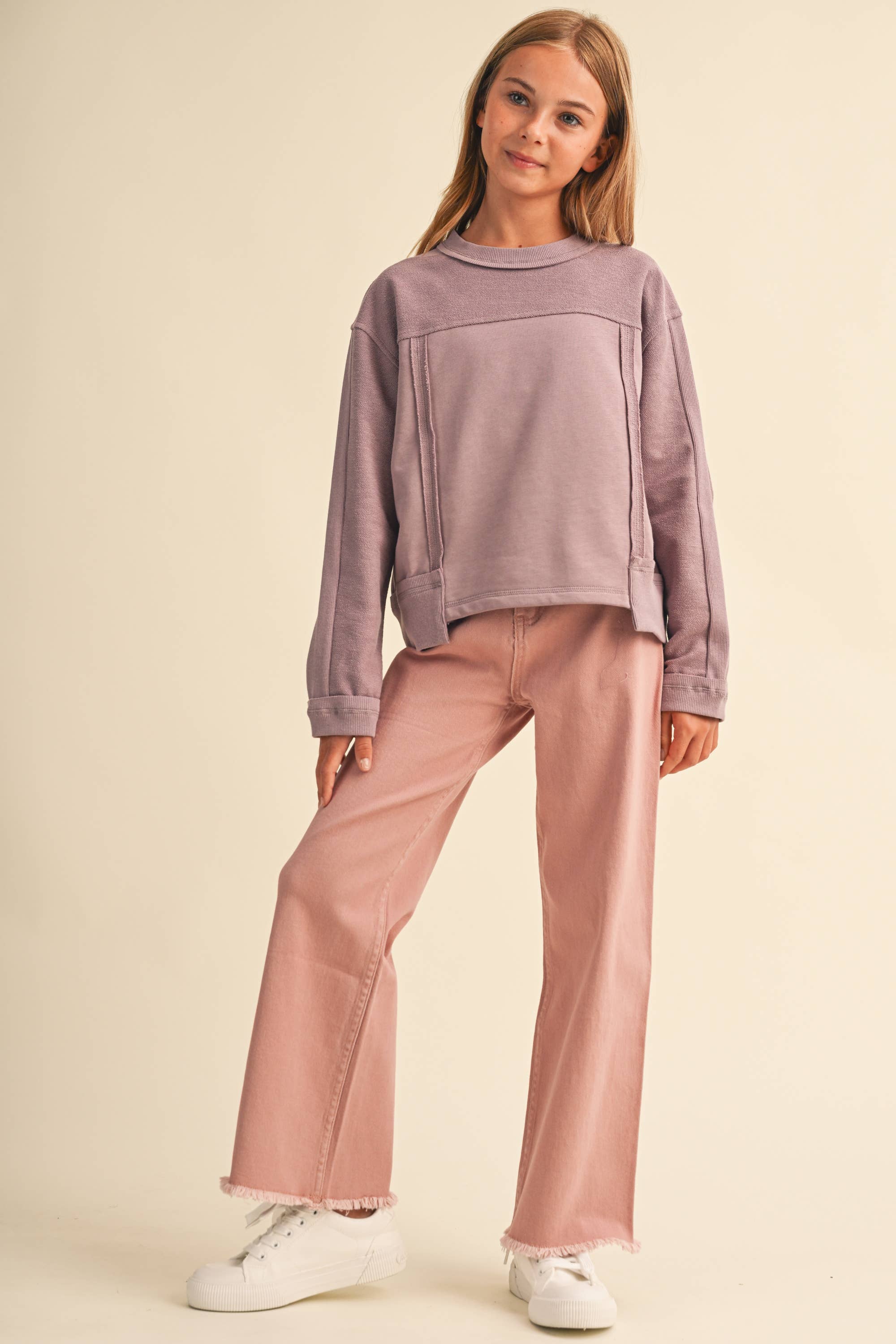 Girls Mauve Mood Top Girls Sweaters + Sweatshirts heart and arrow