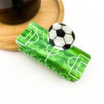 Soccer Ball Claw Clip - Green Grass and Ball Hair Accessories TheDivaSoap