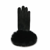 Gabrielle Faux Fur Cuff Gloves – Black
