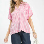 Easy Days Gingham Top - Peony Tops Umgee