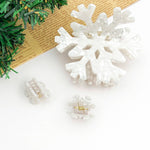 White Winter Snowflake Hair Claw Clip - Mini Hair Accessories TheDivaSoap
