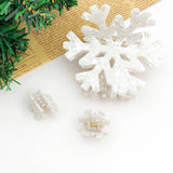 White Winter Snowflake Hair Claw Clip - Mini Hair Accessories TheDivaSoap