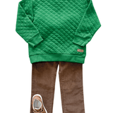 Eden Green Quilted Pullover - Sugar Babies Children's Boutique/Meg's Shoppe