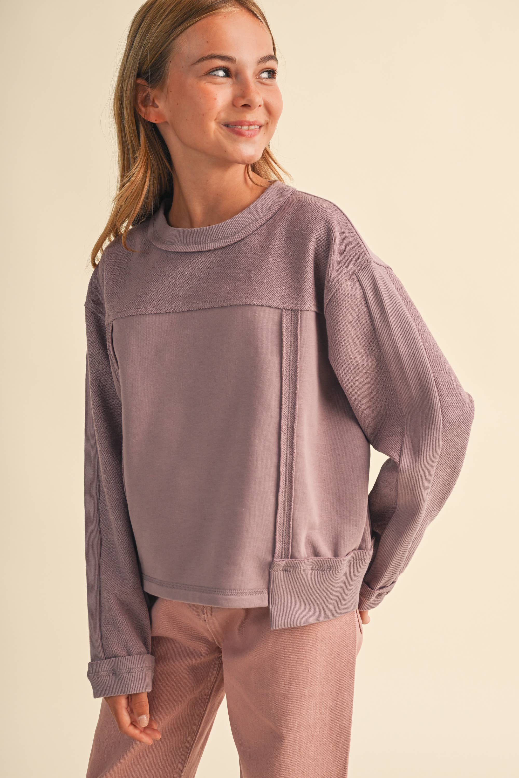 Girls Mauve Mood Top Girls Sweaters + Sweatshirts heart and arrow