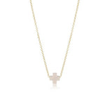 egirl 14" Necklace Gold - Signature Cross Gold Small Off White Necklaces enewton