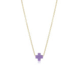 egirl 14" Necklace Gold - Signature Cross Gold Small Purple Necklaces enewton