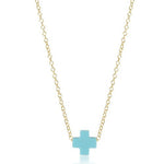 egirl 14" Necklace Gold - Signature Cross Gold Small Turquoise Necklaces enewton