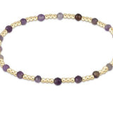 egirl Gemstone Gold Sincerity Pattern 3mm Bead Bracelet - Amethyst Bracelets enewton