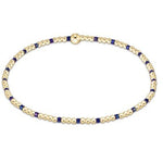 egirl Hope Sincerity Pattern 2mm Bead Bracelet - Blue Metallic Bracelets enewton