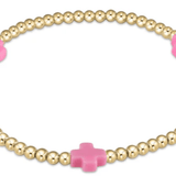egirl Signature Cross 3mm Bead Bracelet - Bright Pink Bracelets enewton