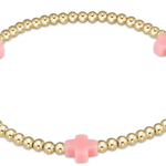 egirl Signature Cross 3mm Bead Bracelet - Pink Kids Jewelry enewton