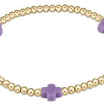 egirl Signature Cross 3mm Bead Bracelet - Purple Kids Jewelry enewton
