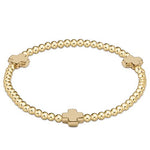 egirl Signature Cross Gold Pattern 3mm Bead Bracelet - Gold Bracelets enewton
