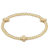 egirl Signature Cross Gold Pattern 3mm Bead Bracelet - Gold Bracelets enewton