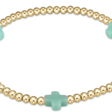 egirl Signature Cross Gold Pattern 3mm Bead Bracelet - Mint Bracelets enewton