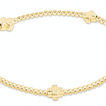 egirl Signature Cross Small Gold Pattern 2mm Bead Bracelet - Gold Bracelets enewton
