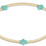 egirl Signature Cross Small Gold Pattern 2mm Bead Bracelet - Mint Bracelets enewton